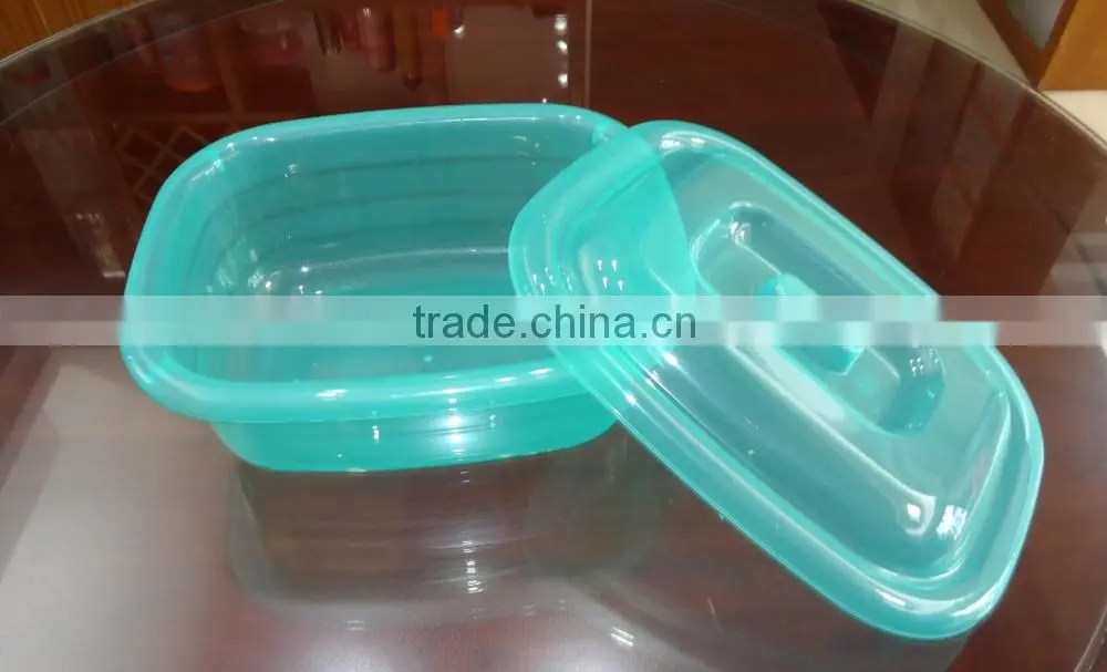 Popular plastic food storage container / rectangular basin with cover