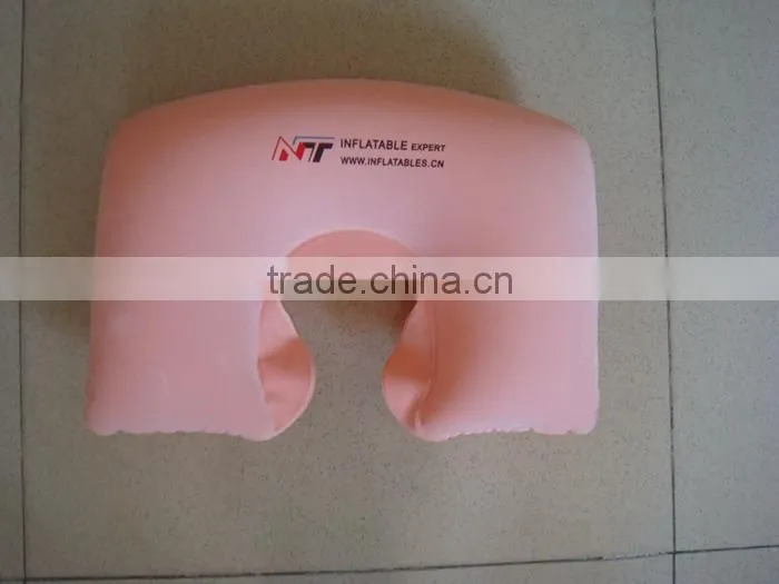 High Quality Neck Pillow,U Shape Inflatable Pillow,Custom PVC + Flocking Inflatable Travel Pillow