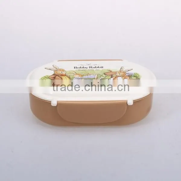 cartoon design microwave students plastic lunch box with spoon