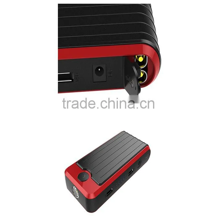 Dual usb port power bank car Jump Start car battery pack with LED