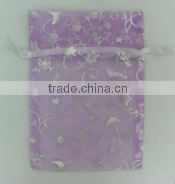 Orange velvet drawstring present pouch printed with dots and nuts bags for packing party candy/festive gifts