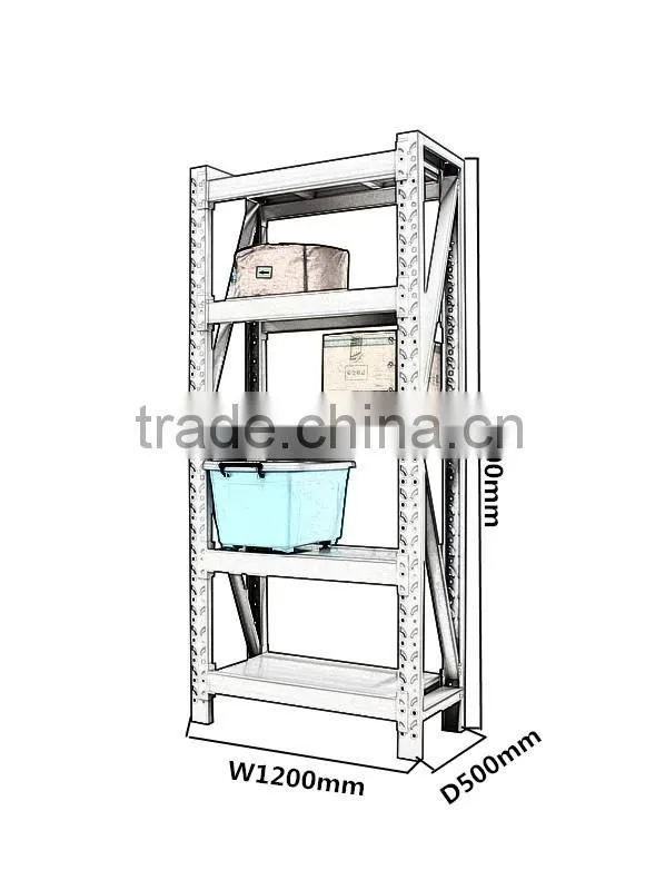 Custom style supermarket steel storage shelf heavy duty rack