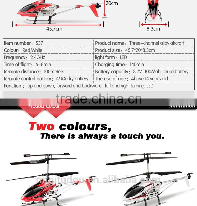 Minitudou RC toys S37 2.4G RC Helicopter 3CH Remote Control Toys