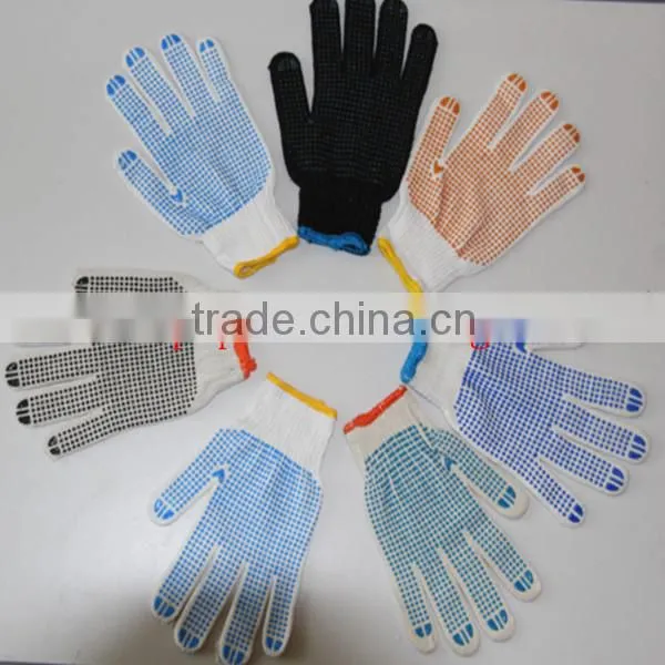 Colorful pvc dot gloves, gardening gloves, pvc gardening gloves