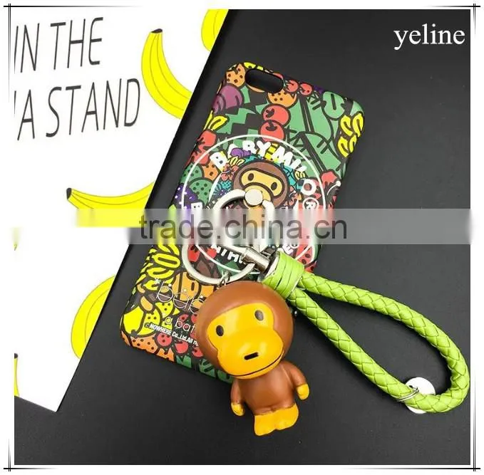 Monkey design phone case with monkey ring holder monkey sling