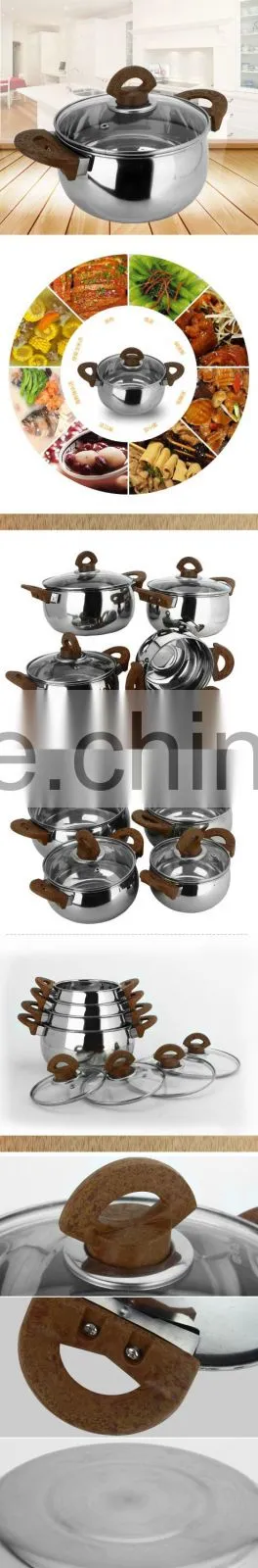 4pcs set stainless steel cookware set cooking pot with side handles