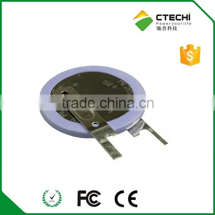 ML2020 Car key battery 3V Coin cell with solder tabs