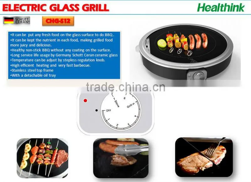 portable electric glass grill , bbq grill