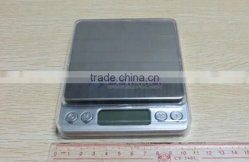 60 Second Auto Off 2000g 10cm x 10cm Square Metal Tray I2000 Kitchen Scale