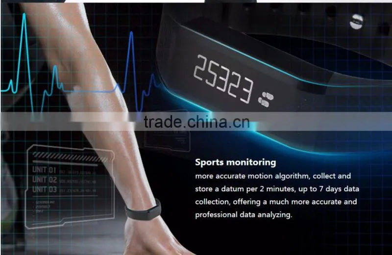Bluetooth Waterproof bracelet pedometer, Touch Key Vibrating wristband, Smart Wristband With OLED Screen