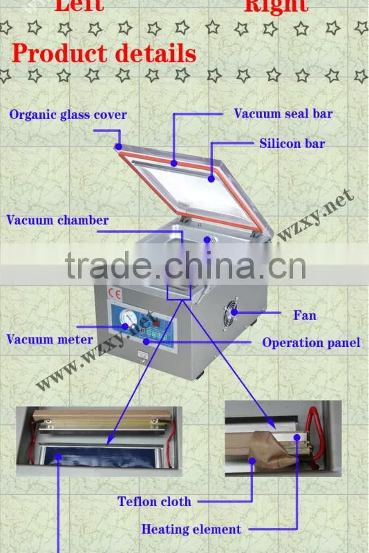 Table top vauum packing machine seal