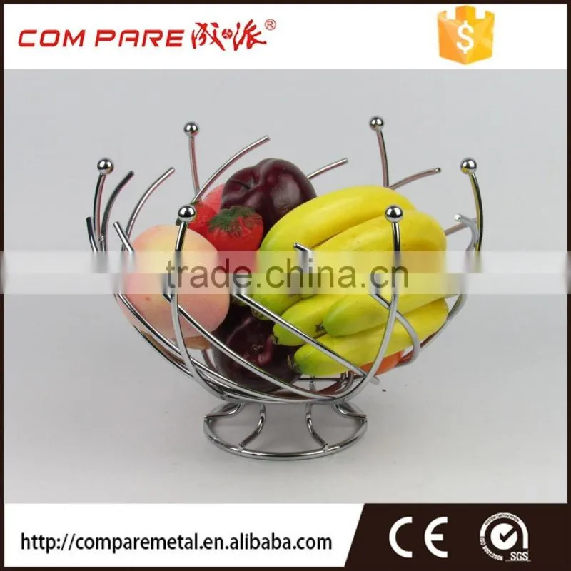 Black powder coated iron wire fruit basket