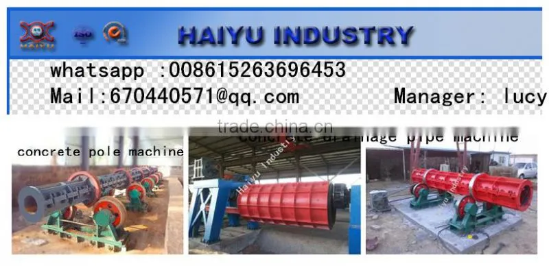 Africa standerd suspension roller type concrete pipe machine