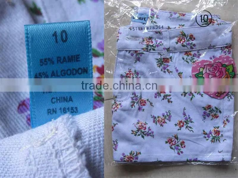 2013 fashion flower print girl's stretch shorts for USAmarket