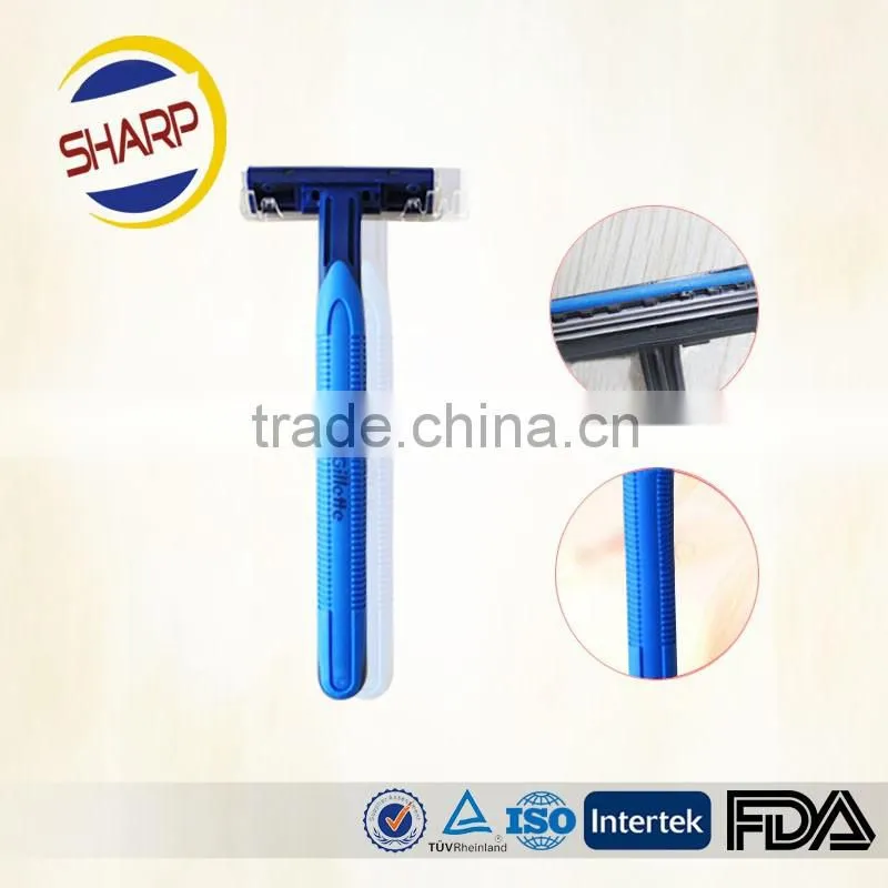 Competitive price shaving razor with double edge razor blades