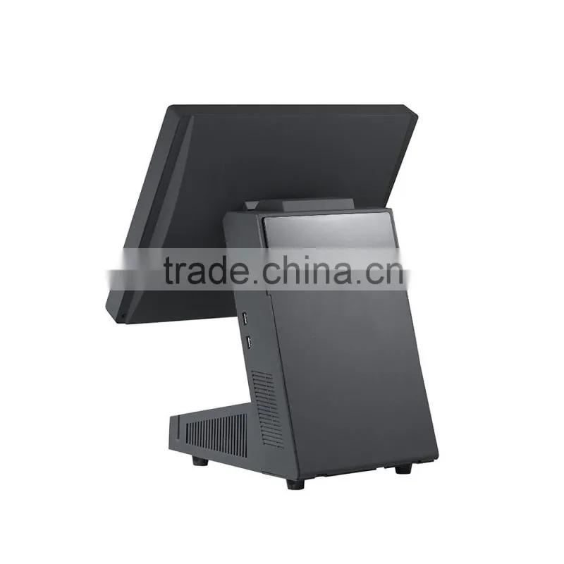 15'' Good quality all in one touch pos machine with thermal printer for retaurant