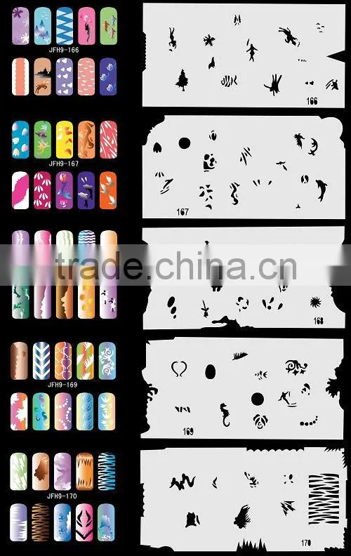 20pcs Airbrush Nail Stencil Sheets with 300 Designs Art Paint Pages Set No.9 - Halloween, Christmas, etc