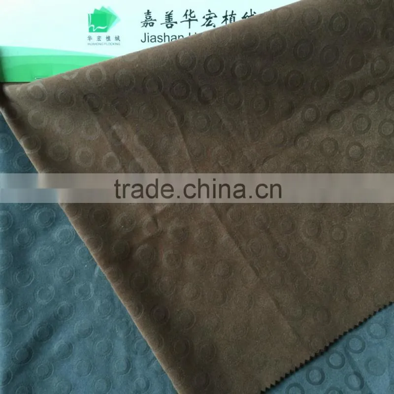 2016 new style crumple design flock fabric for upholstery, cushion, bag