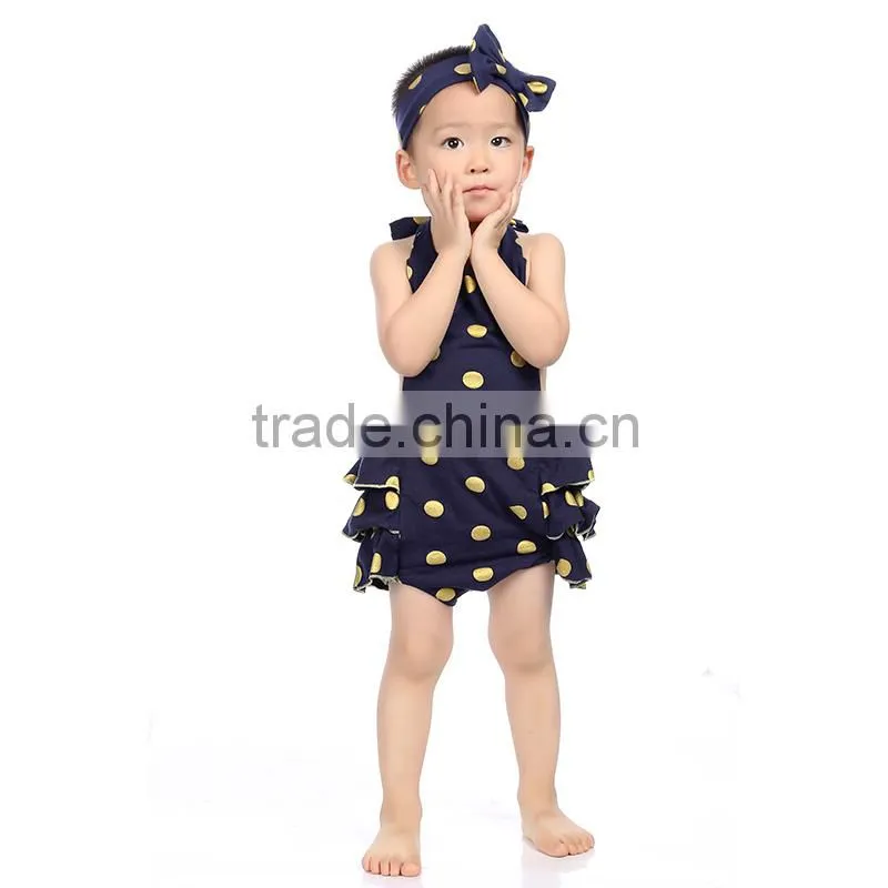 Wholesale Popular High Quality Sleeveless Floral Fresh Baby Girls Lace Romper