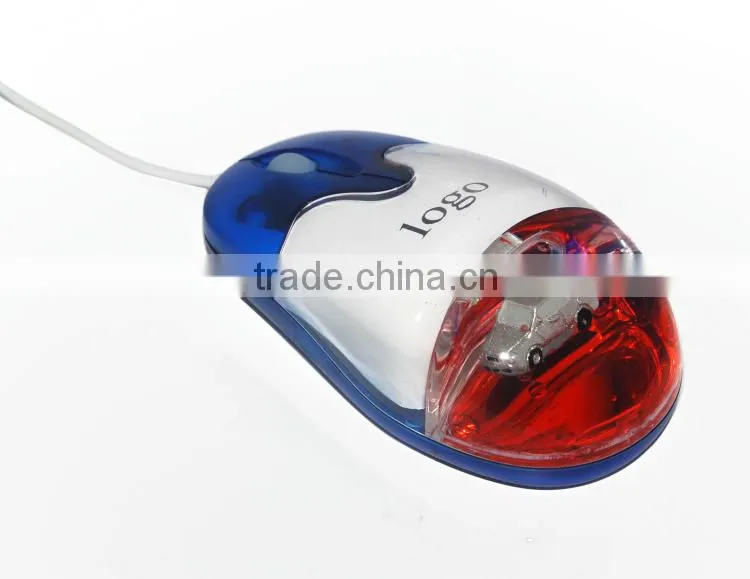 Computer Gift USB wired liquid aqua mouse with light-up LED logo