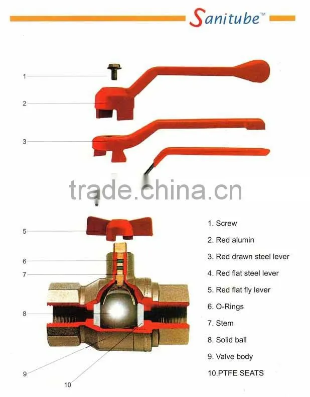 wholesale brass ball valve with alumimum long handle.