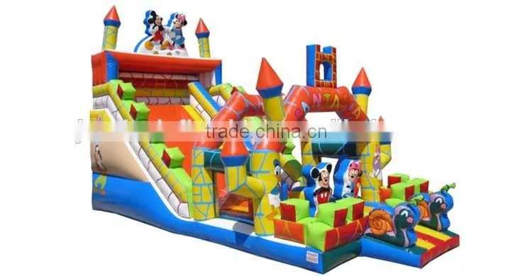 giant inflatable dry slide n cartoon mouse playland for sale