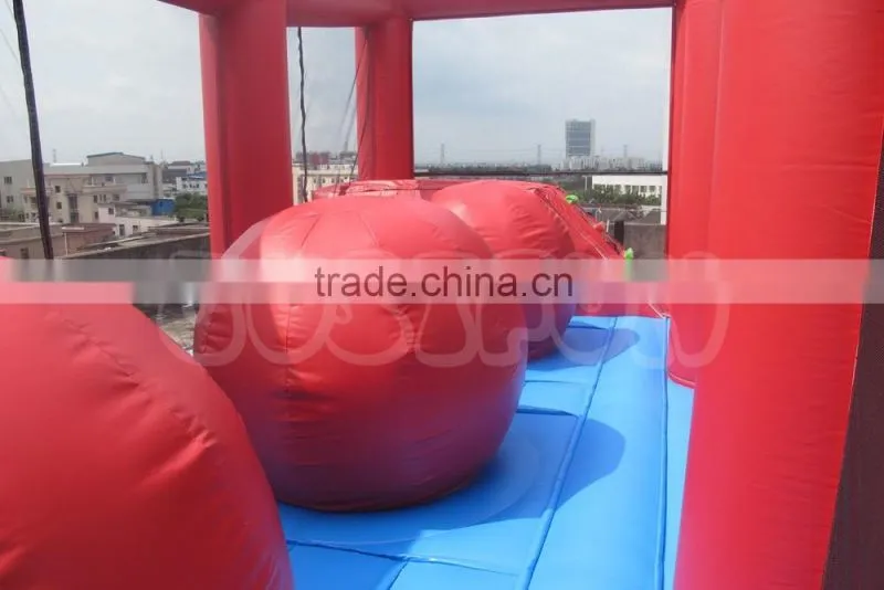adult Inflatable wipeout obstacle course for sale/ inflatable big baller games