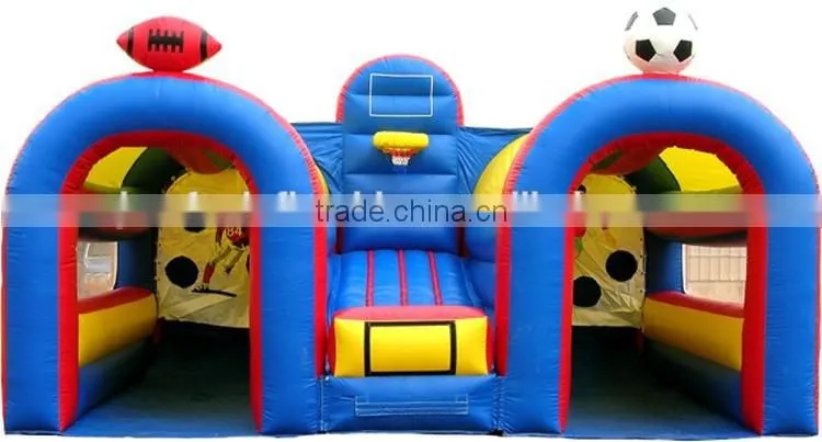 3 in 1 sports throw ball games,inflatable basketball n rugby ball n soccer pitch games