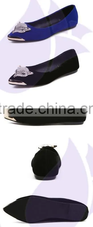 2015 spring newest european and american shallow mouth beaded flat pointed shoes women shoes