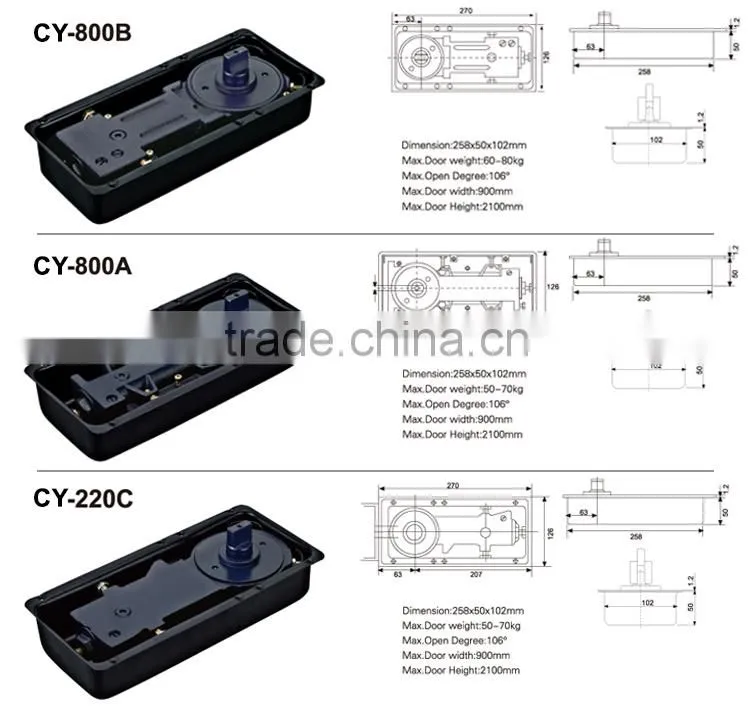 Wholesale China Factory Premium Glass Door Floor Hinge
