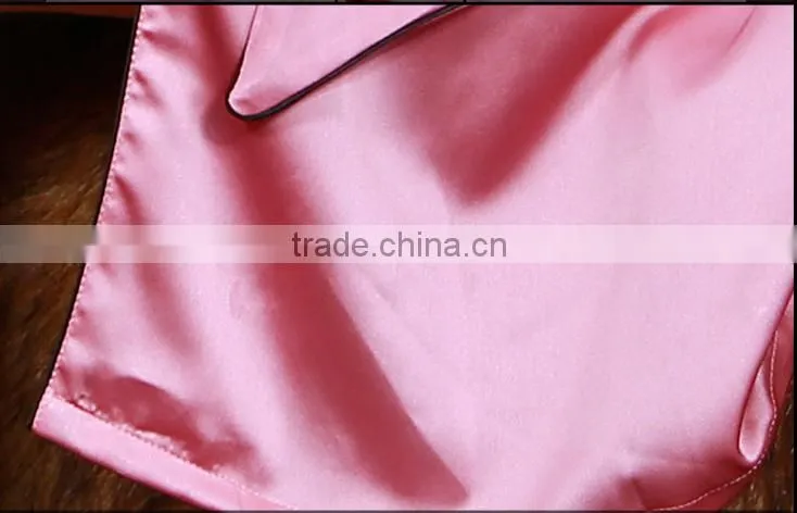 2016 new summer ladies sexy pajamas bathrobe Nightgown women's long sleeve silk bathrobe sleep robe smooth lady's robes