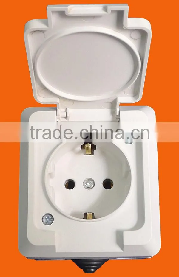 Euro Style Surface Mounted Waterproof Electric Socket with Cover (S5510)
