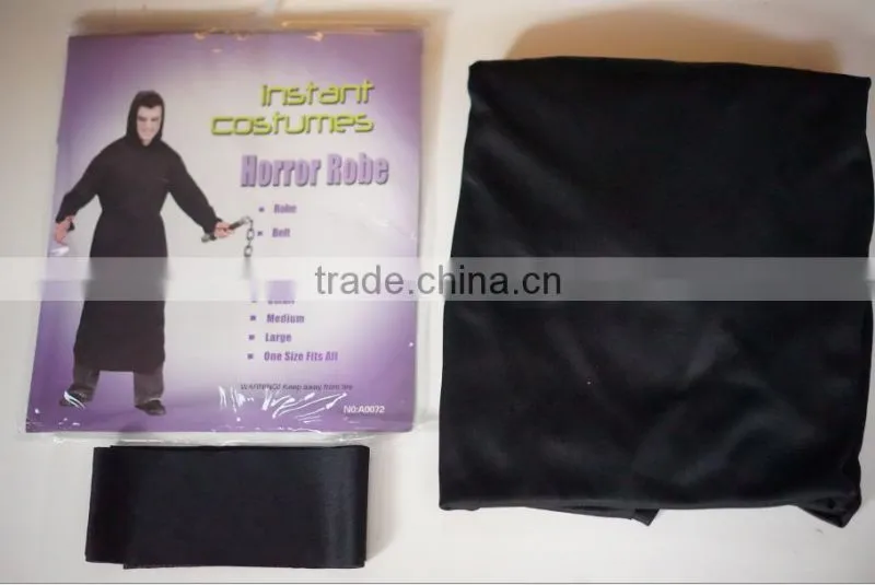 Midnight black ghost Horror Robe fancy dress instant suit costume
