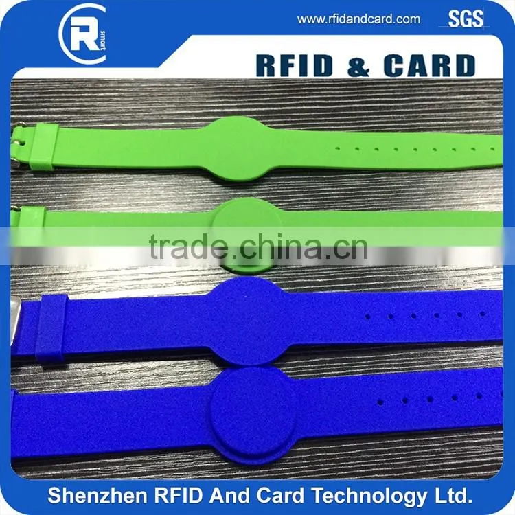 NTAG213 Adjustable Rfid Silicone Wristbands/ Rfid Bracelet silk-printing/NFC wristband