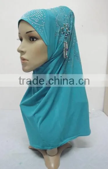H283 new style one piece hijab with handmade chains and beadings