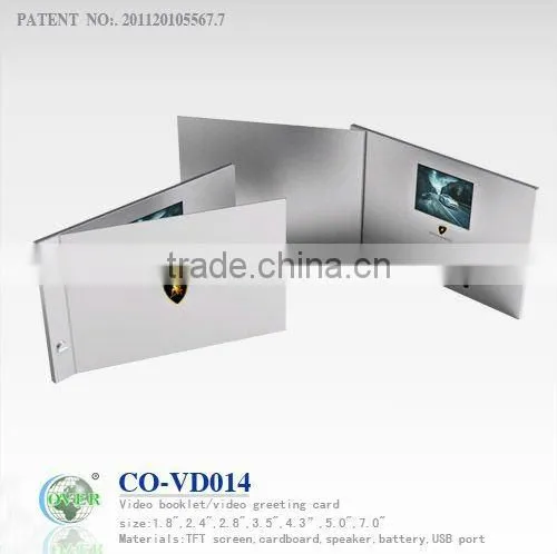 7.0" TFT-LCD USB Video Postcard for Promotion