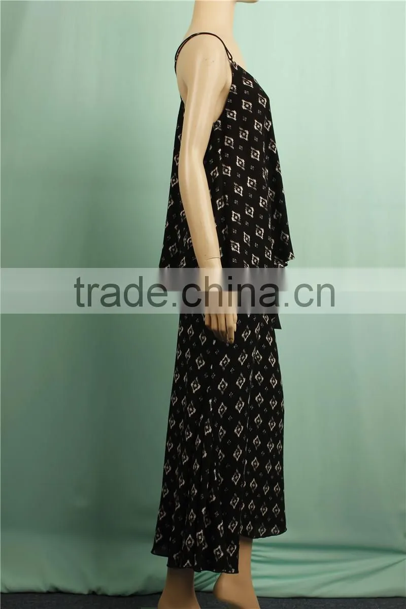 2016 S/S long pants with sleeveless tops women two piece of suit