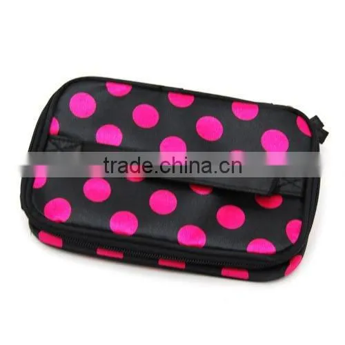 Black And White Dot Pattern Two Layers Makeup Case Bag
