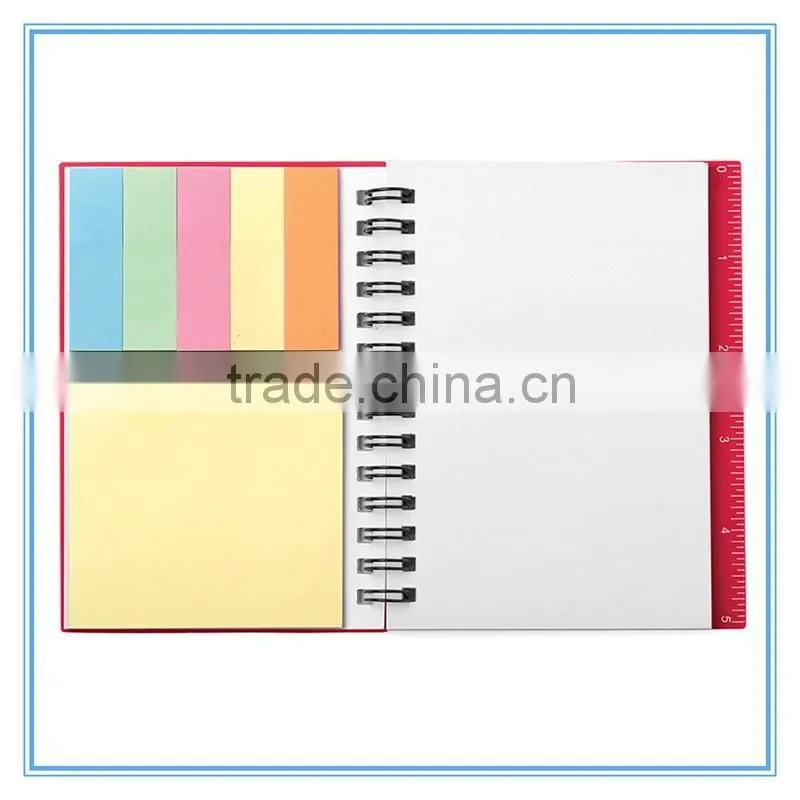 notebook with sticky note pad
