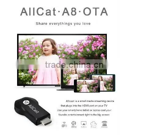 good quality wholesale allcast a8 5g 2.4G wifi display linux miracast linux tv dongle