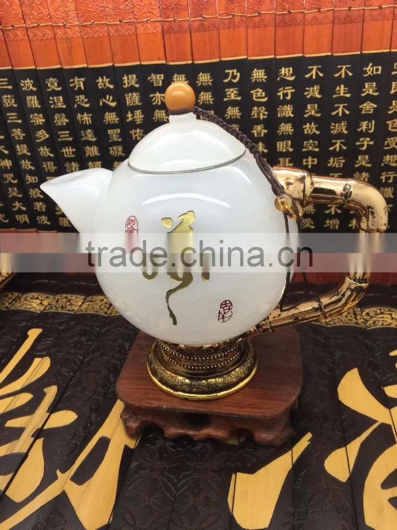 Bottle gourd teapot, White Glass Teapot