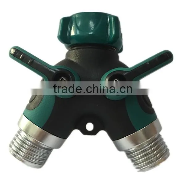 Plastic Colourful 2-Way Hose Splitter With Shut-off