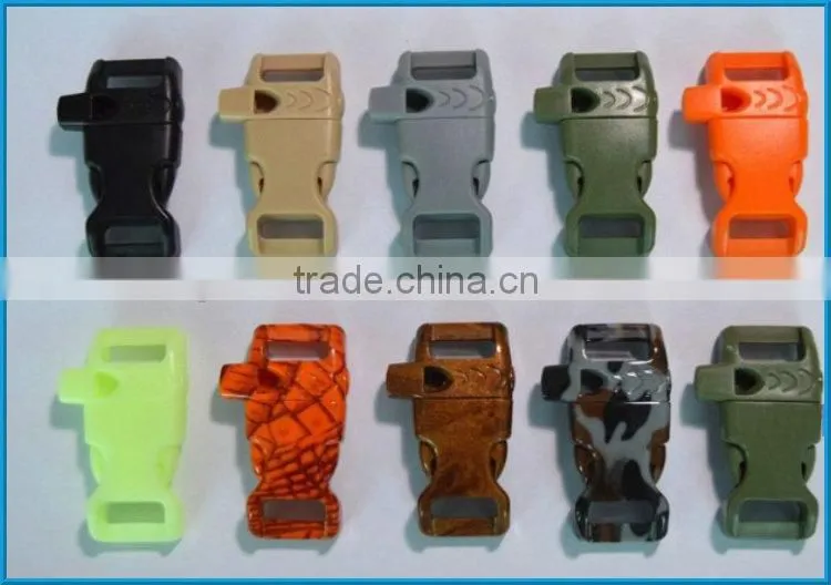 Colorful Whistle Plastic Buckles For Paracord Bracelet Grow In the Dark Whistle Buckle