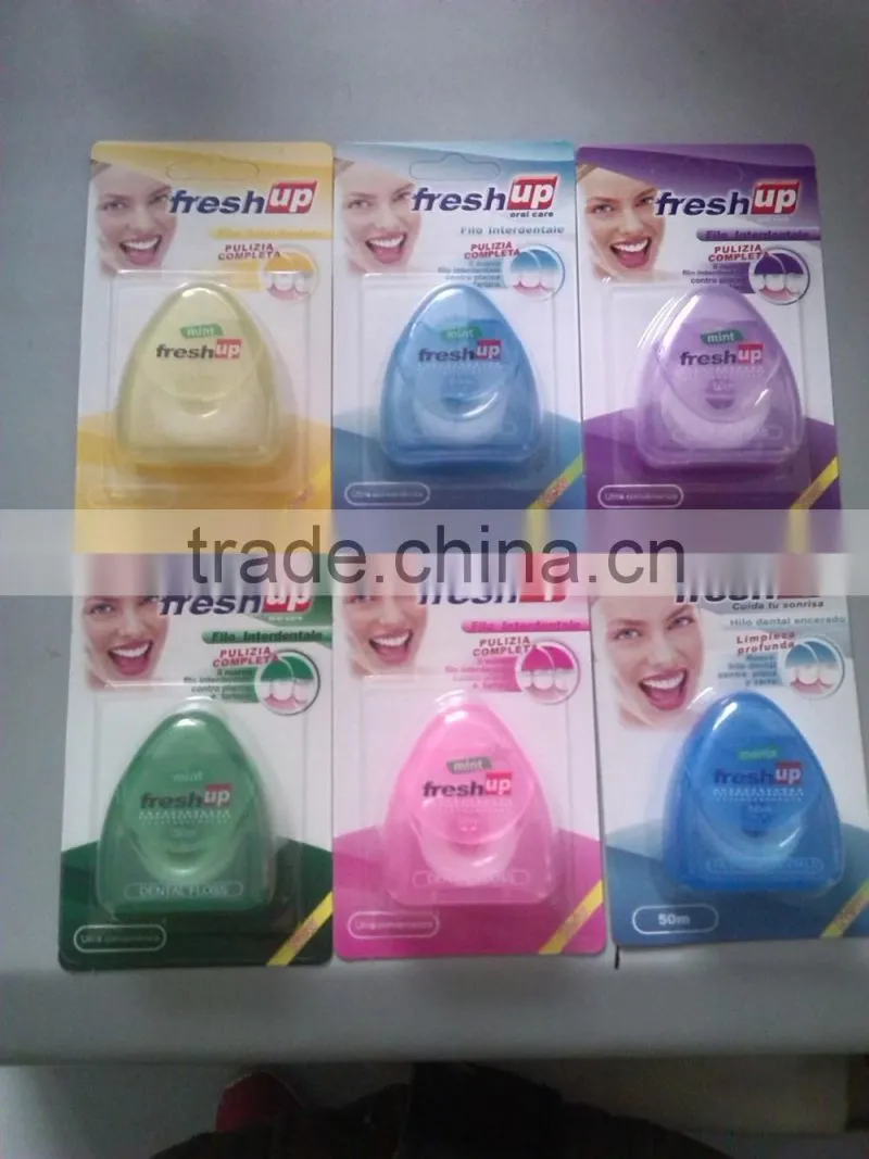 Nylon bristle tooth brush with dental floss and dental floss pick