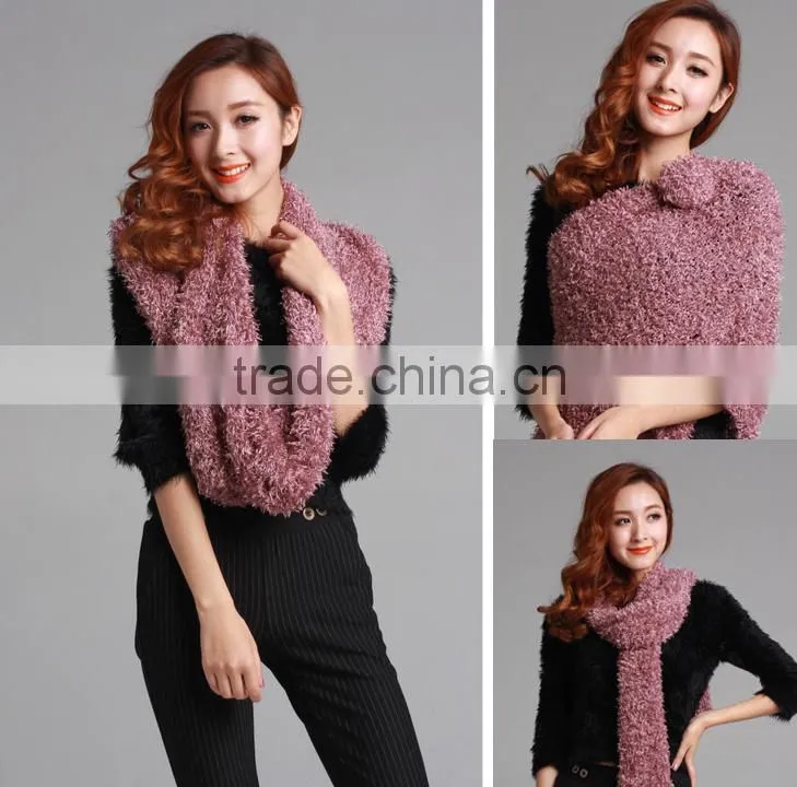 Top Trendy Women Winter Charcoal Fiber Soft Magic Scarf Woolly Knit Scarf Shawl Wrap