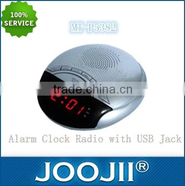 Red Screen Double Alarm CLock Radio with USBand Bluetooth function