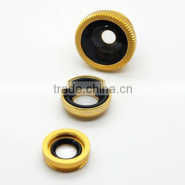 optics 3 in 1 lens kit 0.67x wide angle +macro +fisheye lens for iphone6 camera lens for smartphone