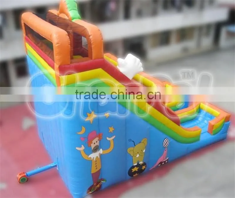 Local factory hot sales inflatable double lane clown slide for kids