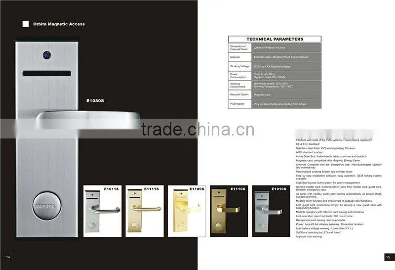 stainless steel magnetic strip lock for hotel using