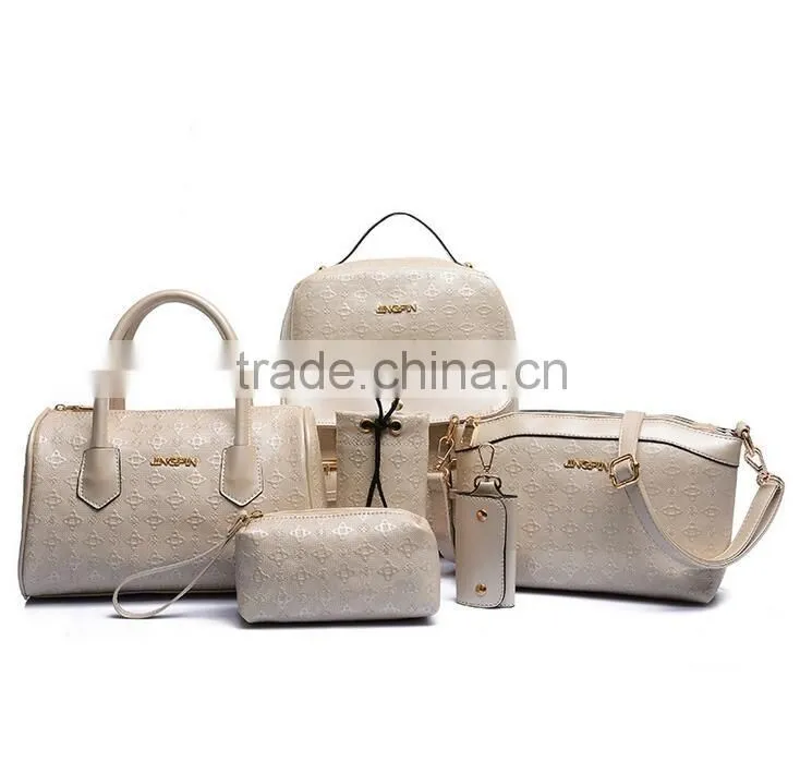 Ladies wallet ladies pars hand set bag 6 pcs in one set lady handbag set